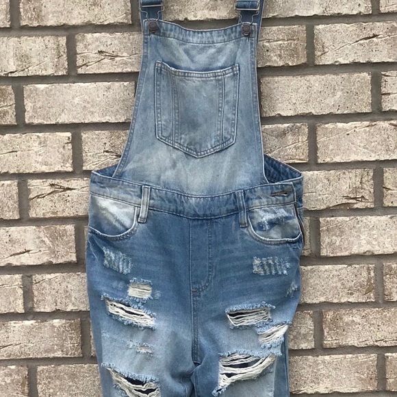 NWOT Distressed Overalls - Picture 2 of 5